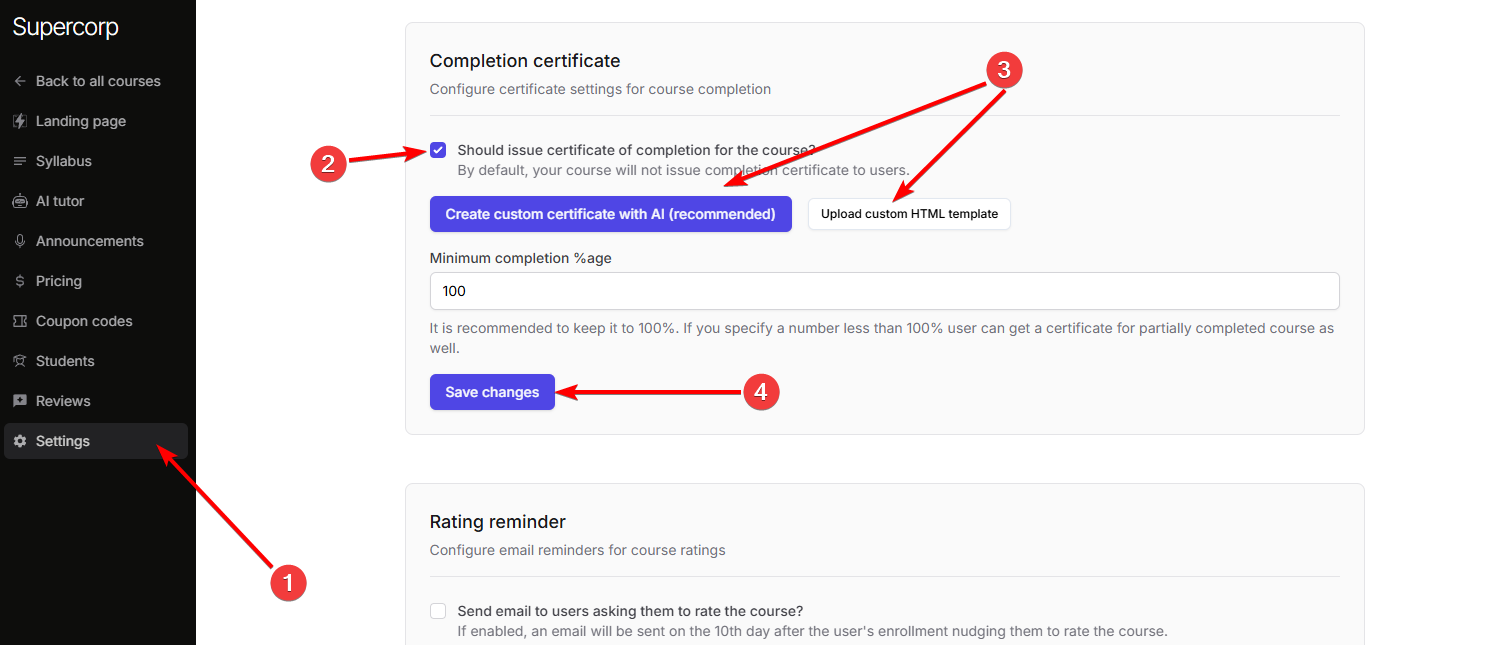 enable certificates