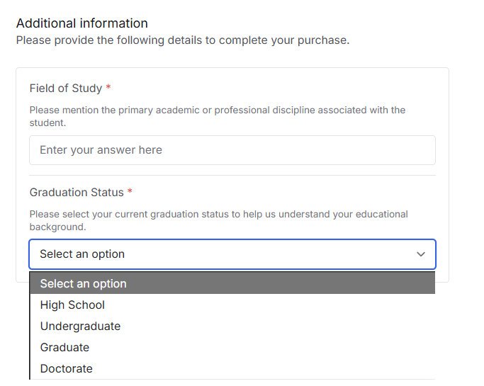 text and dropdown