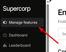 Manage features