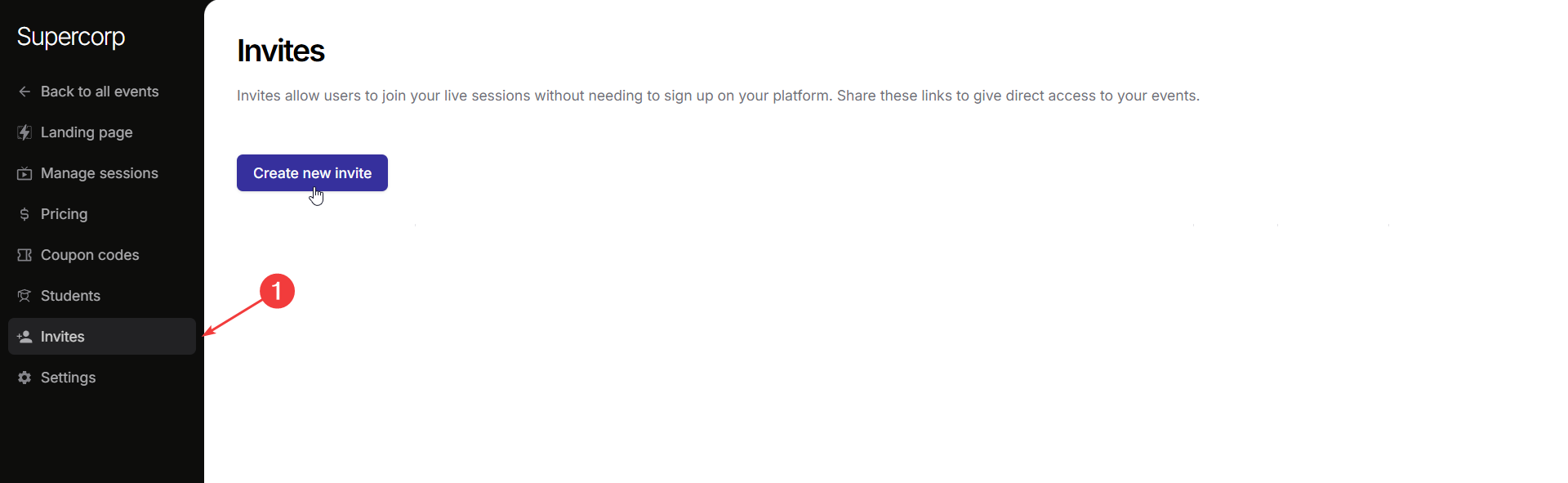 invites tab
