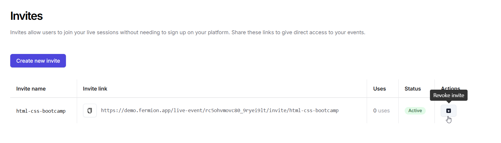Manage Invites