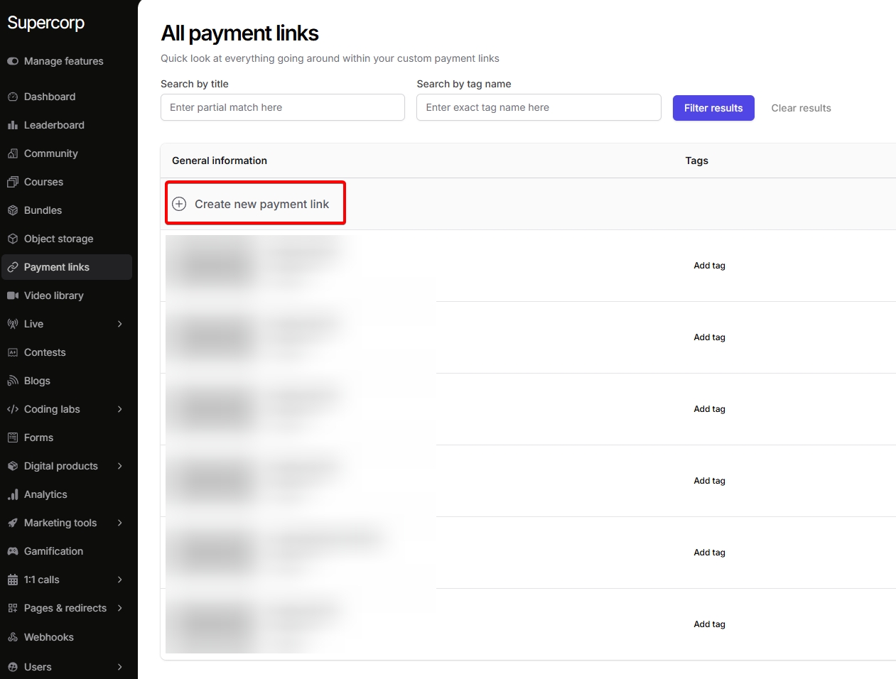 create a new payment link