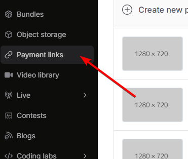 navigate to payment links