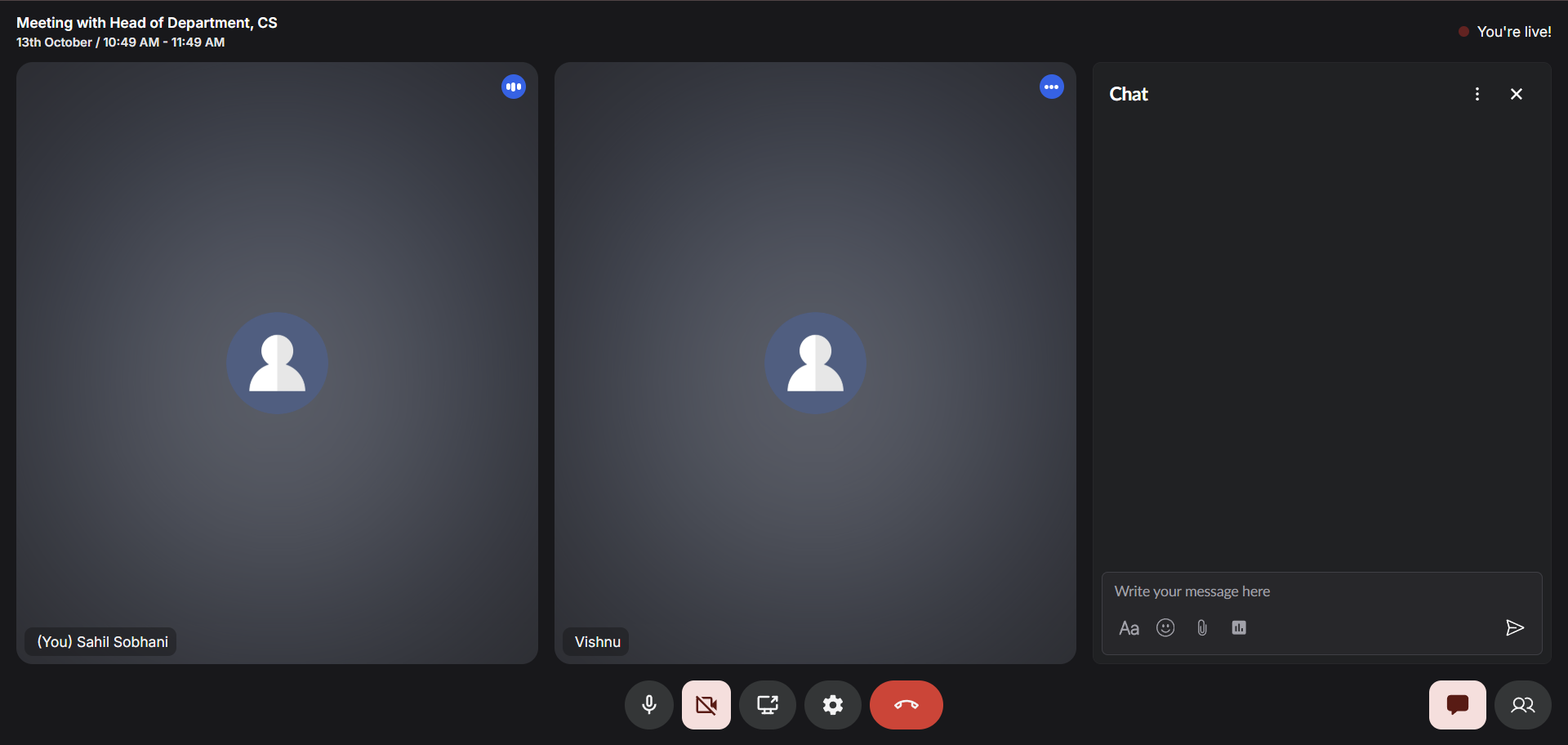 1:1 Call Example
